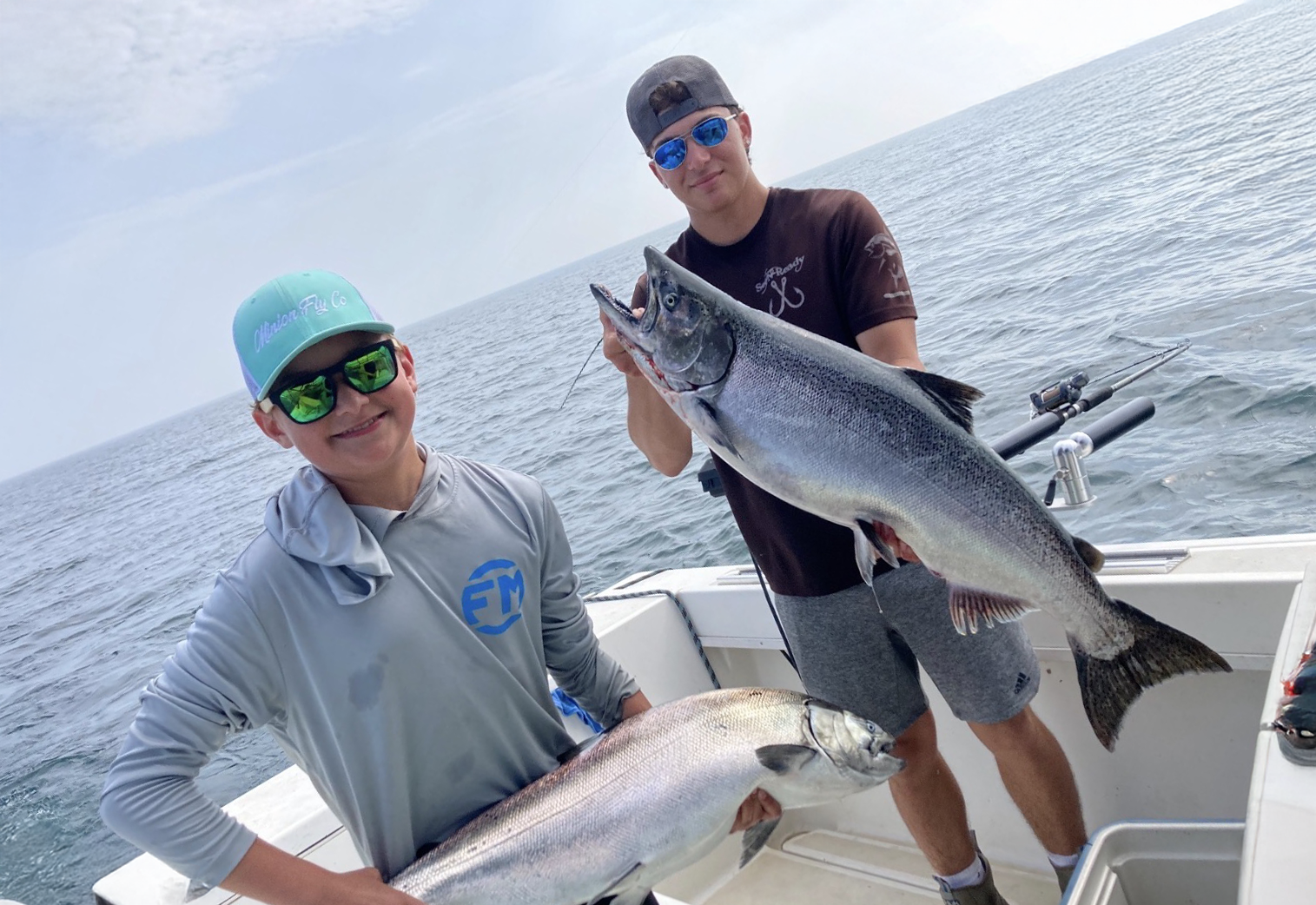 Two anglers with Crazy Kings Charters